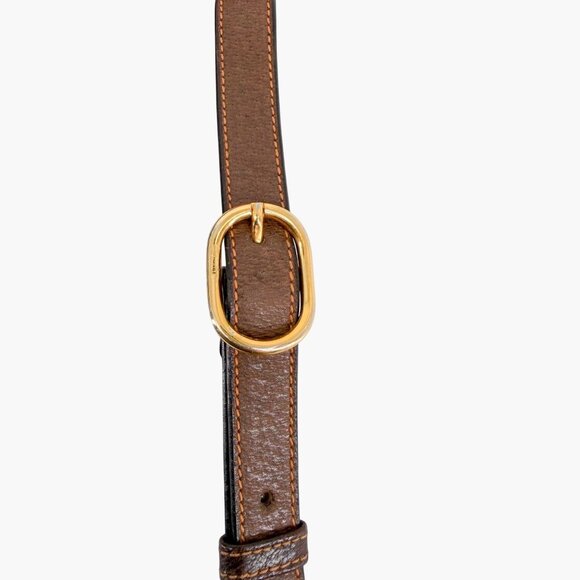 Gucci Vintage GG Monogram Crossbody Shoulder Flap Bag Beige Coated Canvas Brown - Picture 11 of 15